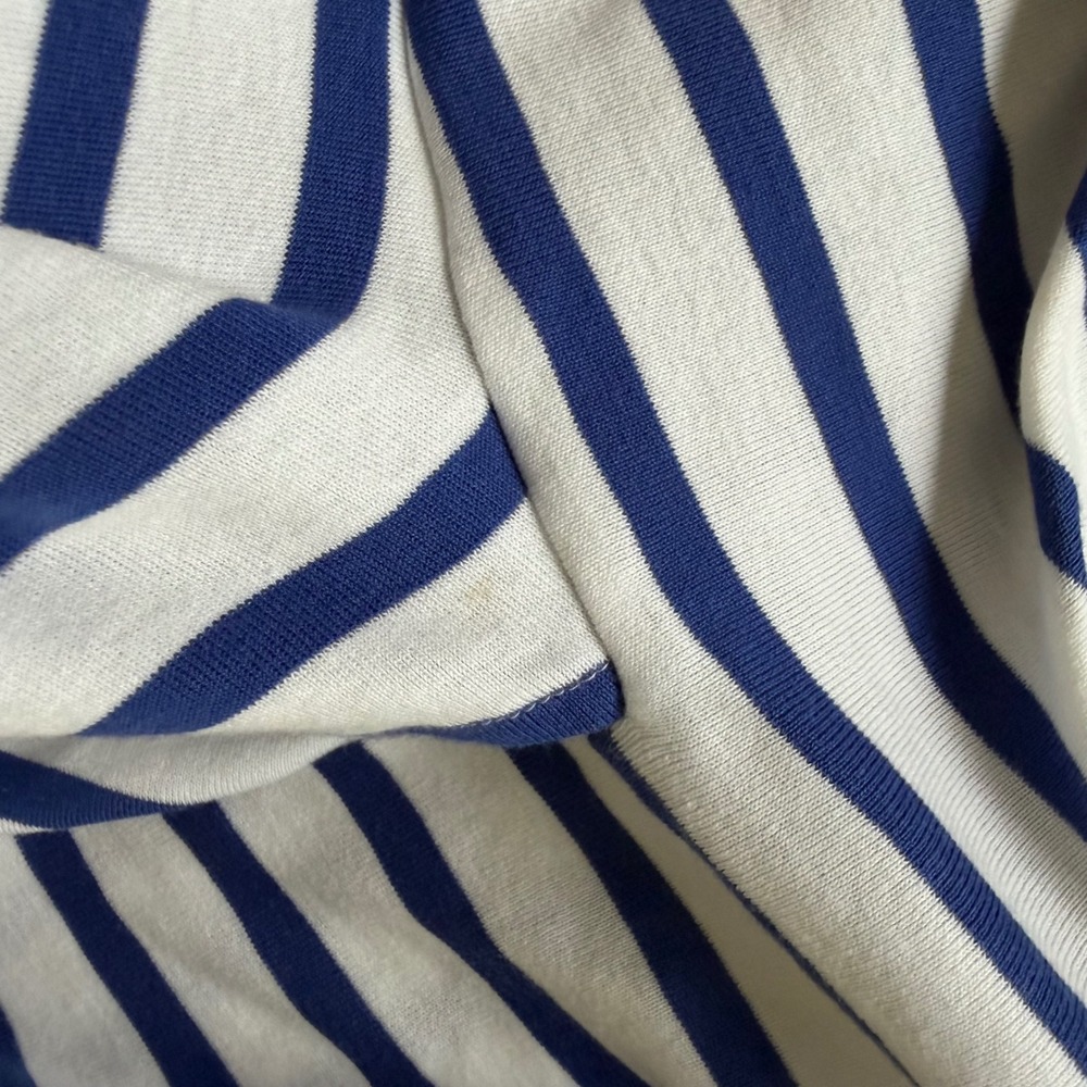 Y2K Ralph Lauren Sport XS Blue White Striped Ruffle Tiered Cotton Mini Skirt - Picture 4 of 8